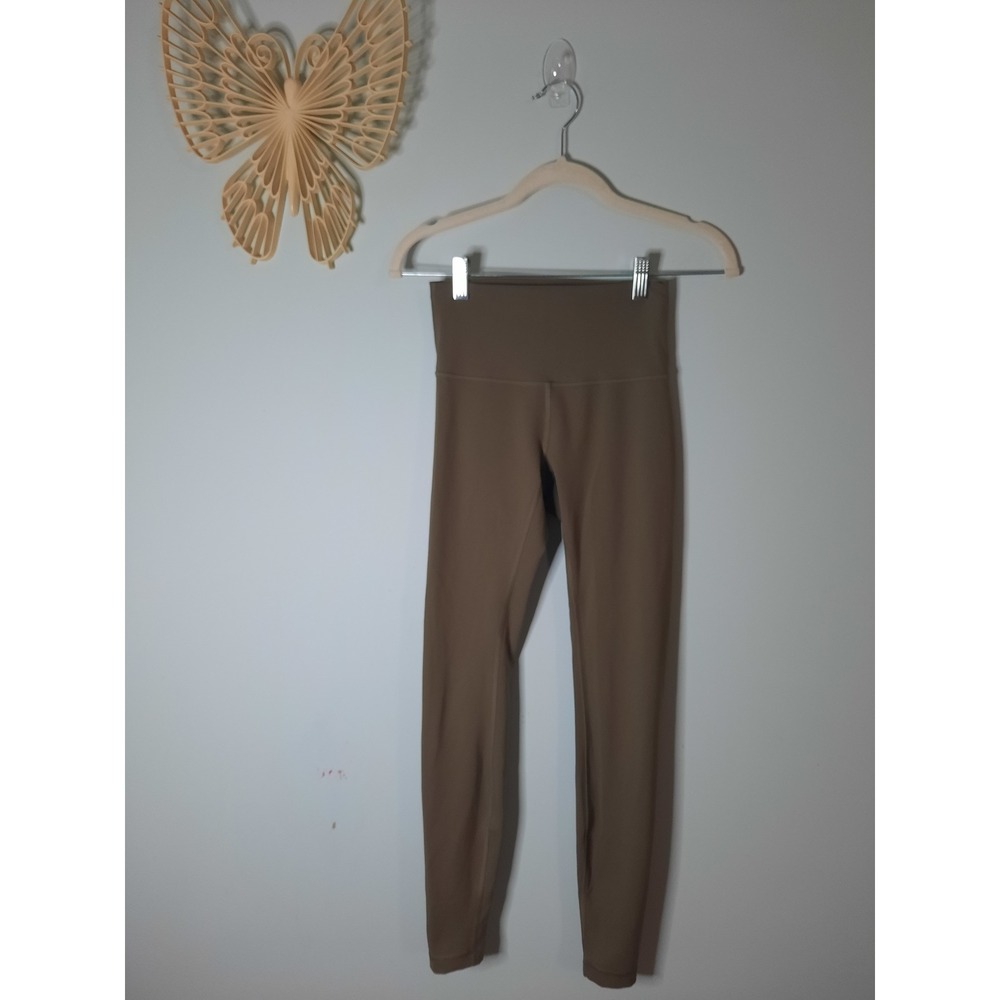 Lululemon High Rise Leggings Brown Yoga Athletic Tights Womens Sz 4